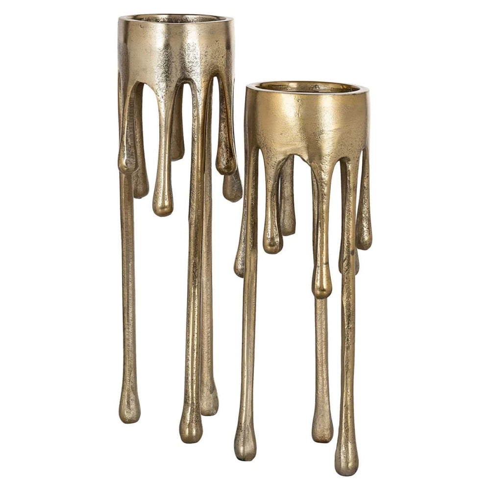 Suport lumanare din Aluminiu Auriu D12xH36cm Lorin Richmond Interiors