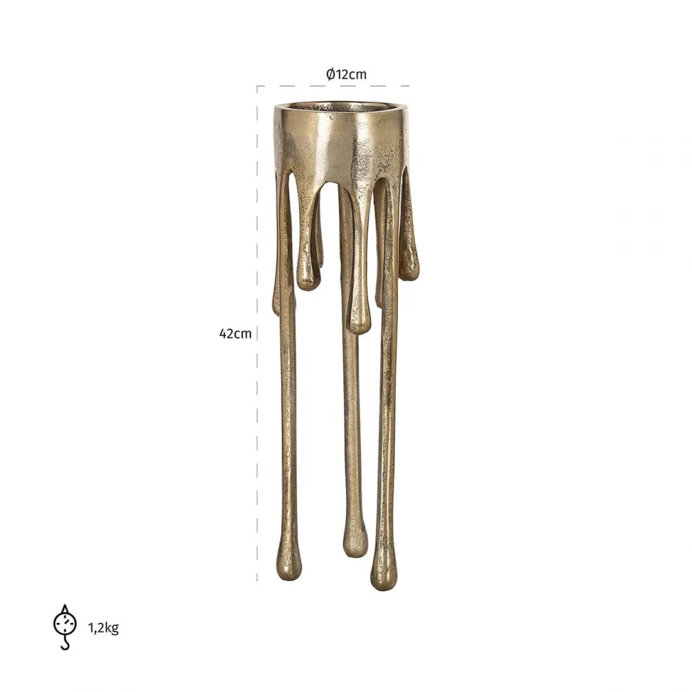 Suport lumanare din Aluminiu Auriu D12xH42cm Lorin big Richmond Interiors
