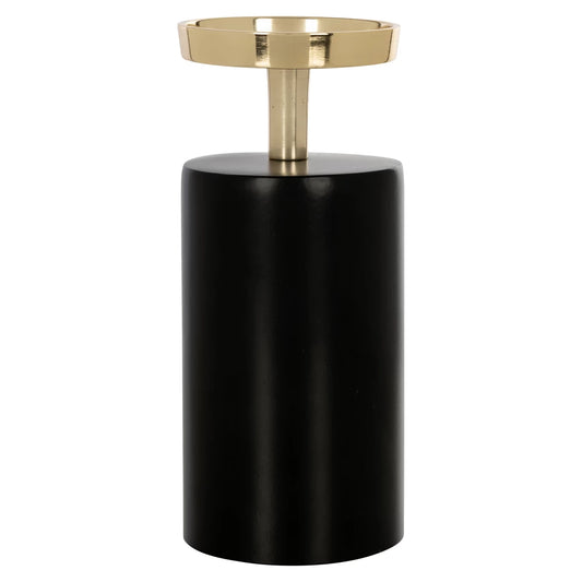 Suport lumanare din Aluminiu Negru/Auriu D9xH21cm Caya small Richmond Interiors