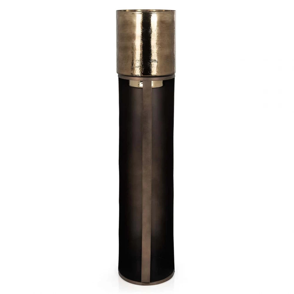 Suport lumanare tip stalp din Metal/Sticla Maro/Auriu D26xH119cm Dane big Richmond Interiors