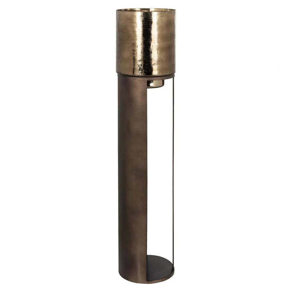Suport lumanare tip stalp din Metal/Sticla Maro/Auriu D26xH119cm Dane big Richmond Interiors