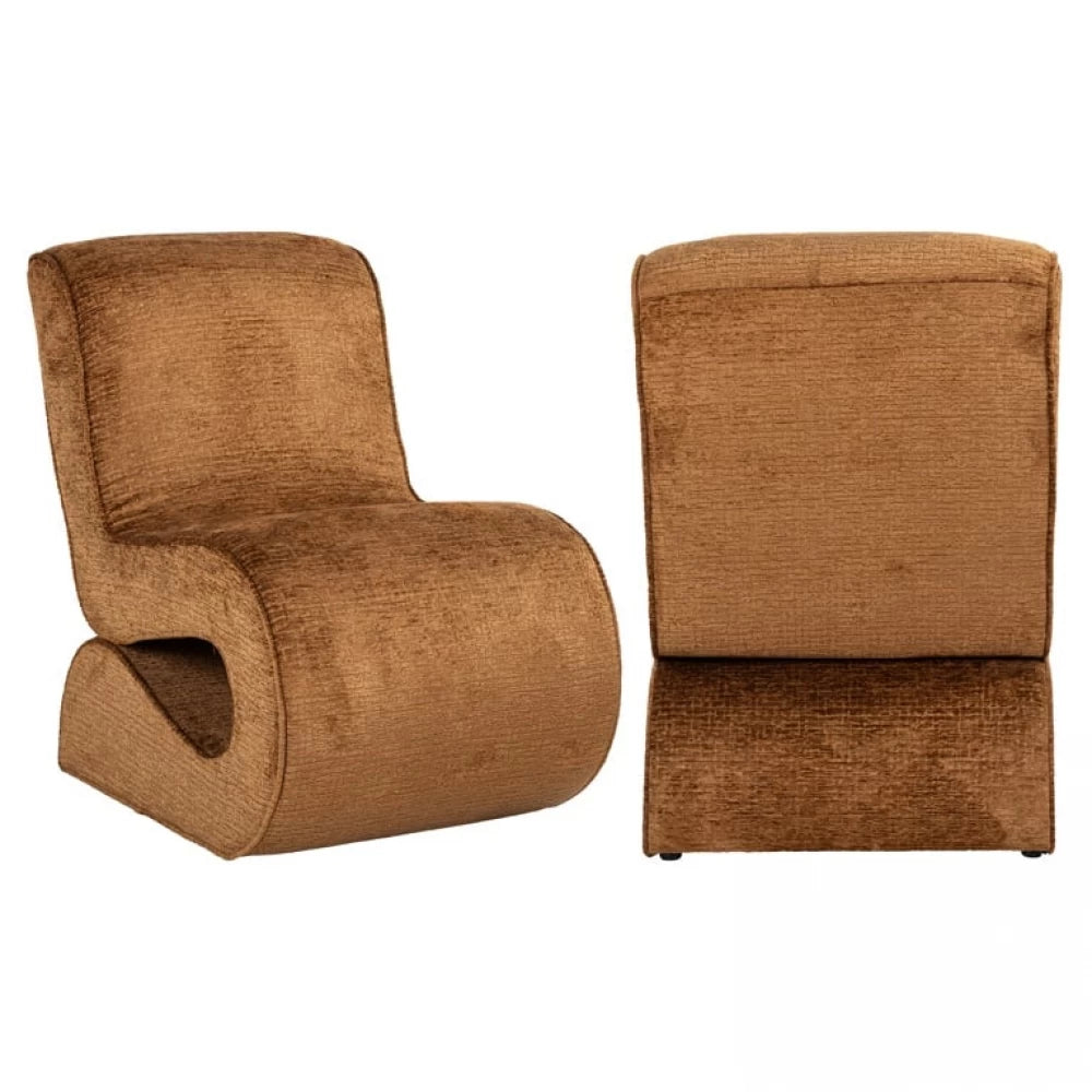 Fotoliu tapitat cu Stofa Fusion Maro cognac H84xL56.5xA90cm Frankie Richmond Interiors