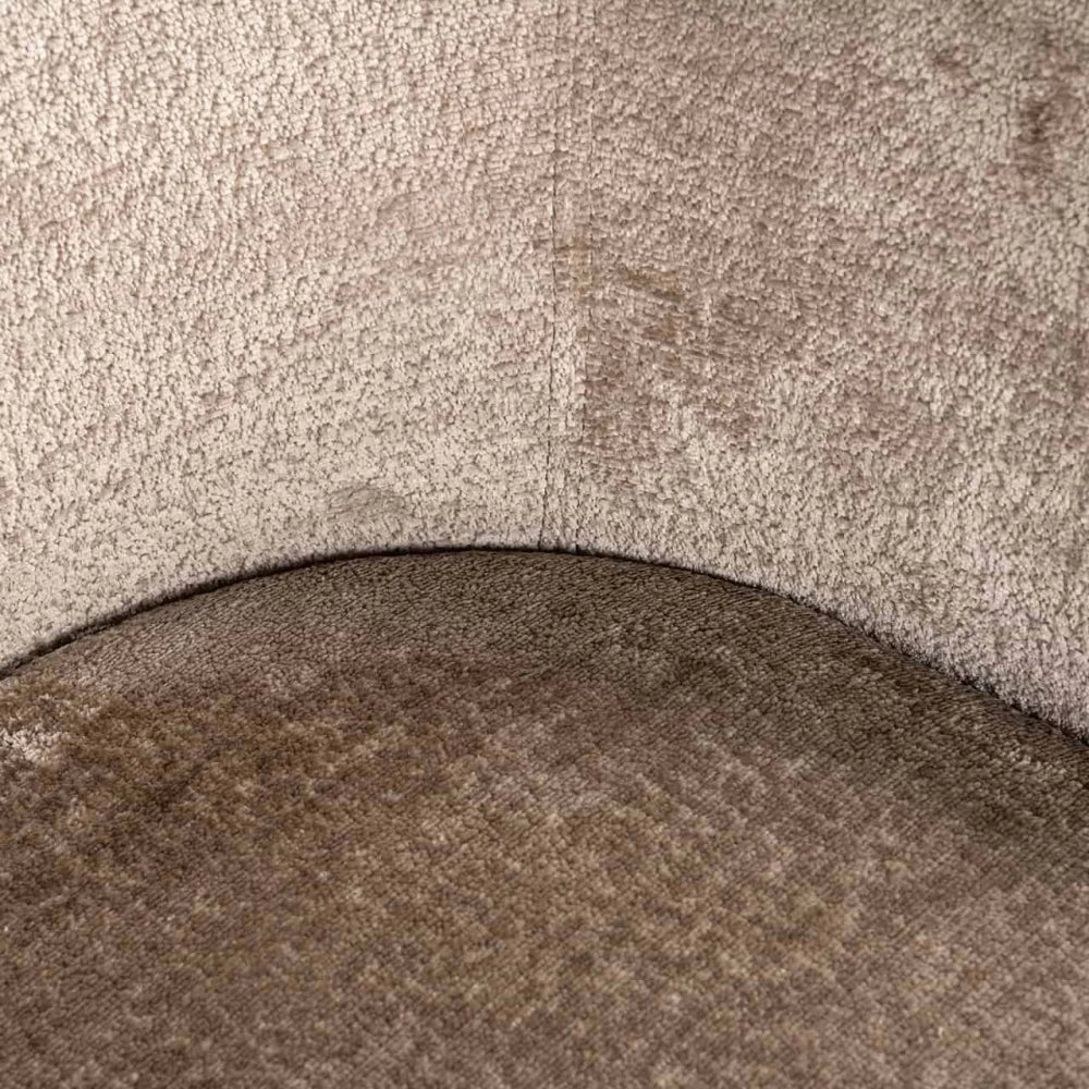 Scaun tapitat cu Chenille Maro Taupe cu picioare din Metal Negru H77xL66.5xA62cm Ruby Richmond Interiors