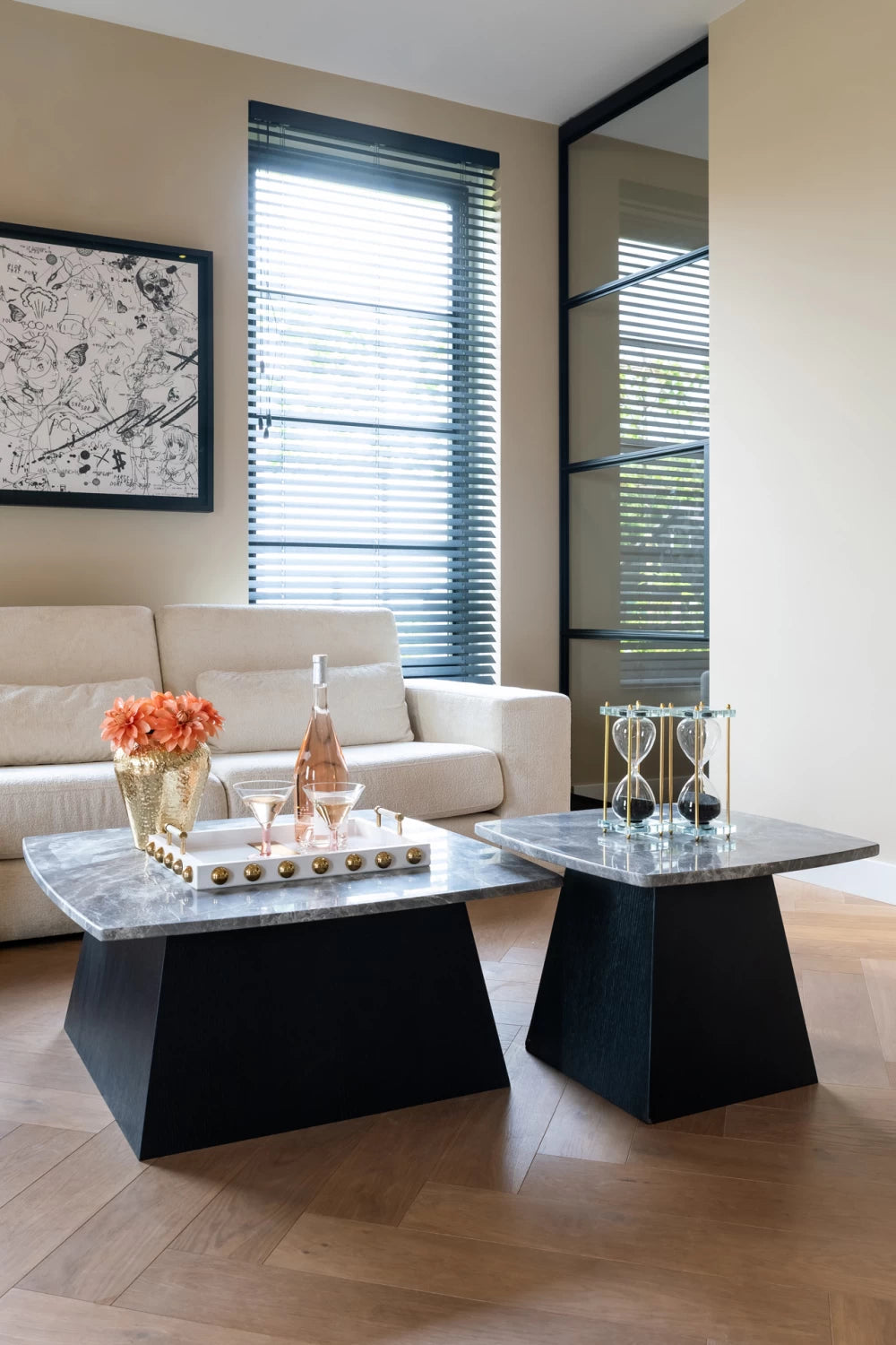 Coltar fix de 3 locuri cu orientare pe Stanga tapitat cu Chenille Alb L300cm Felix Richmond Interiors