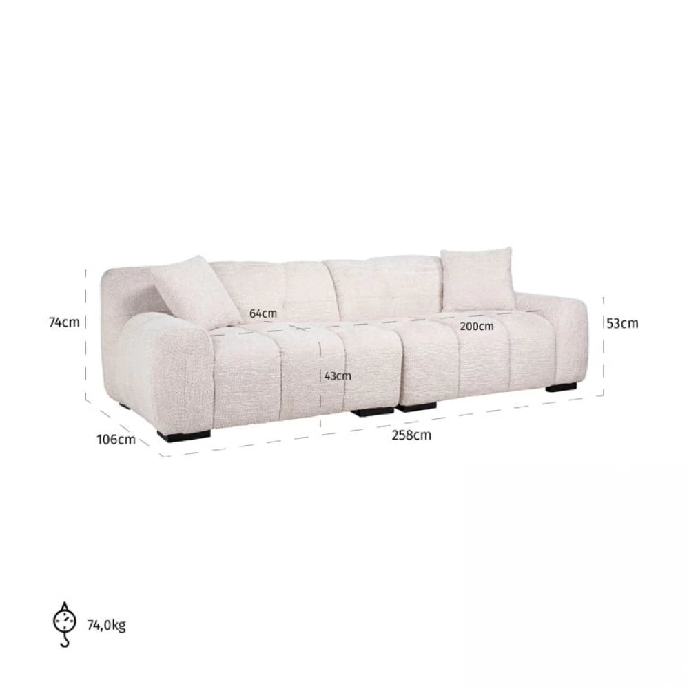 Canapea fixa de 2 locuri tapitat cu Stofa be lovely Crem L250cm Charelle Richmond Interiors