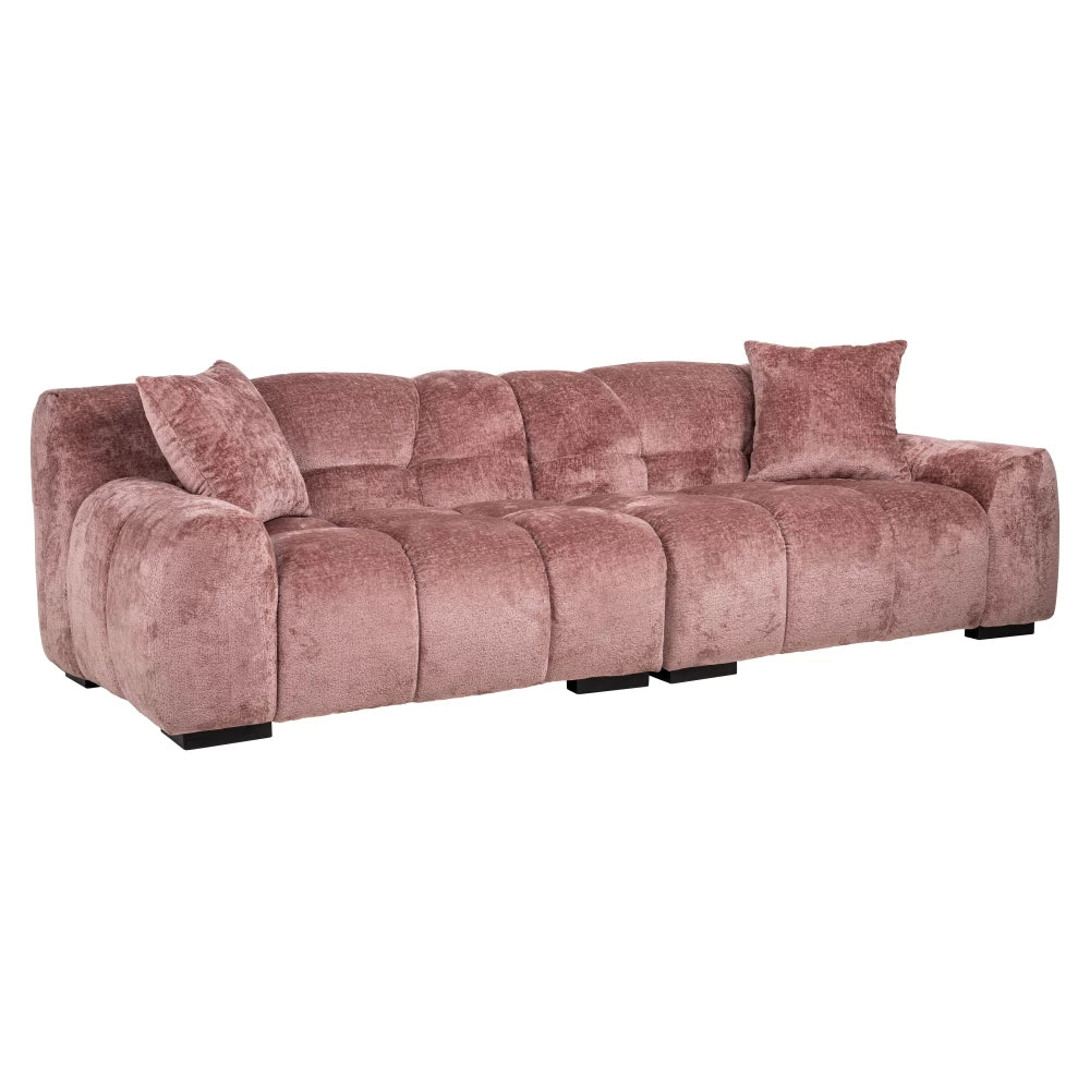 Canapea fixa de 2 locuri tapitat cu Chenille Roz L250cm Charelle Richmond Interiors