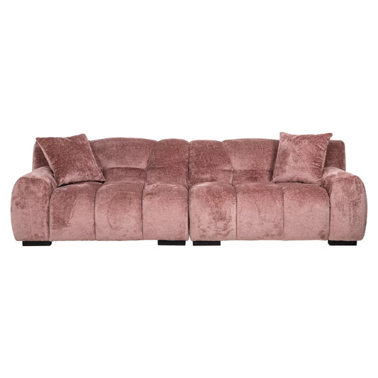 Canapea fixa de 2 locuri tapitat cu Chenille Roz L250cm Charelle Richmond Interiors