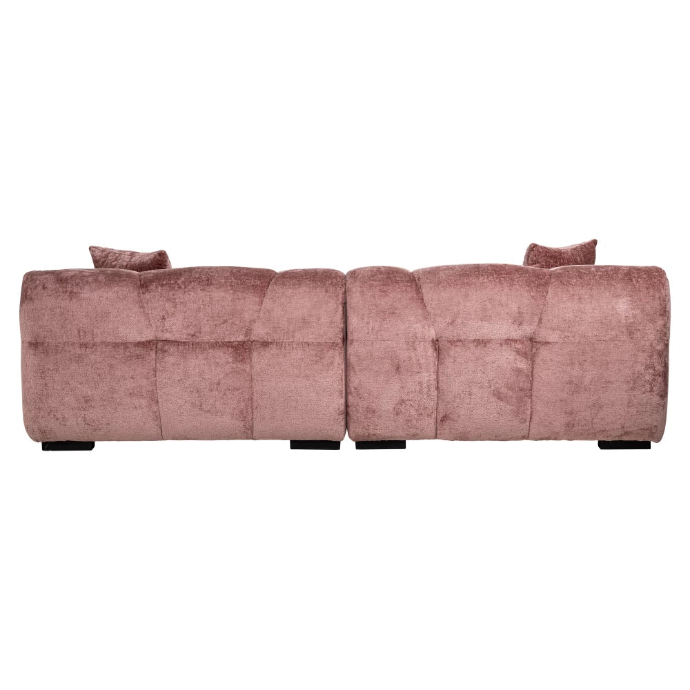 Canapea fixa de 2 locuri tapitat cu Chenille Roz L250cm Charelle Richmond Interiors