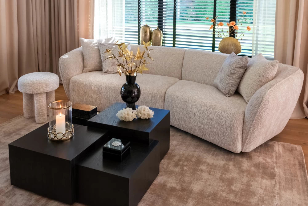 Canapea fixa de 2 locuri tapitat cu Stofa Be lovely Crem L282cm Armand Richmond Interiors