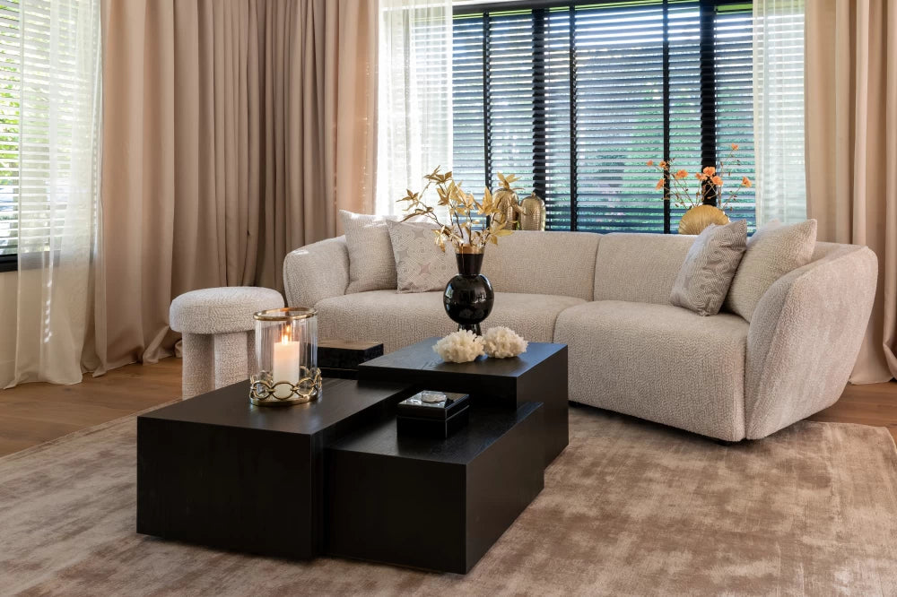 Canapea fixa de 2 locuri tapitat cu Stofa Be lovely Crem L282cm Armand Richmond Interiors