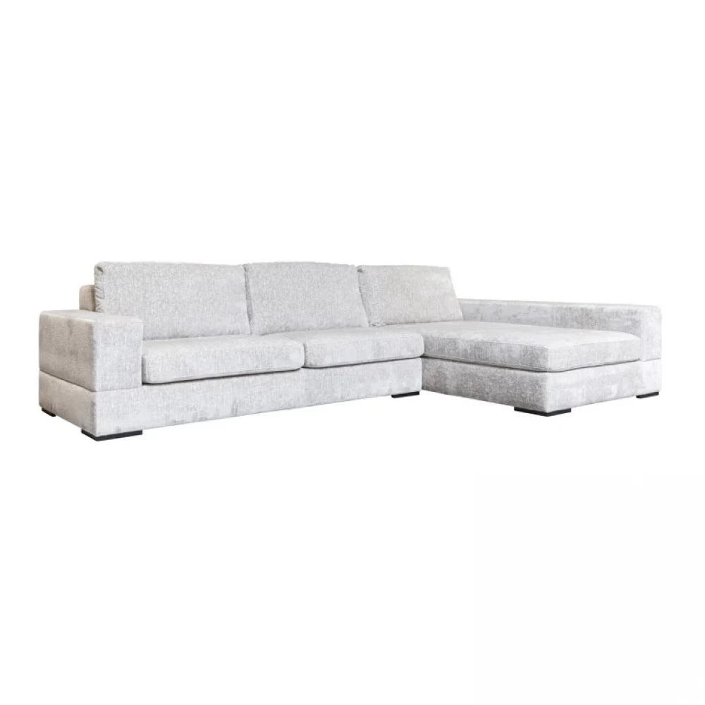 Coltar fix de 4 locuri cu orientare dreapta tapitat cu Stofa Island Crem L366cm Pasha Richmond Interiors