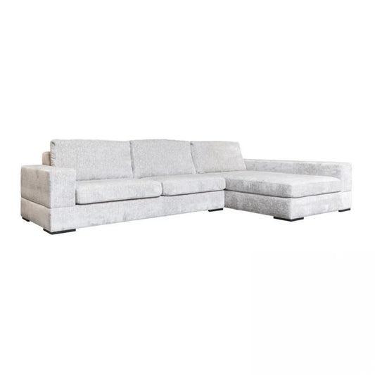 Coltar fix de 4 locuri cu orientare dreapta tapitat cu Stofa Island Crem L366cm Pasha Richmond Interiors