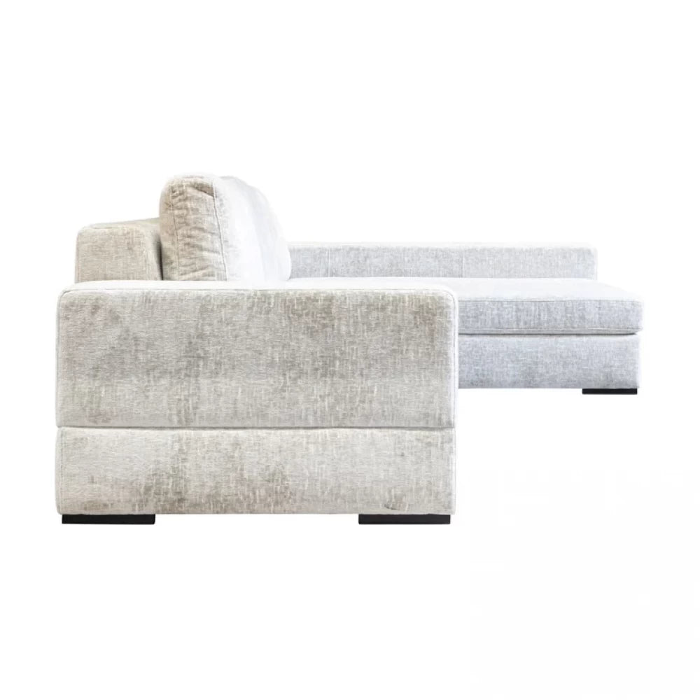 Coltar fix de 4 locuri cu orientare dreapta tapitat cu Stofa Island Crem L366cm Pasha Richmond Interiors