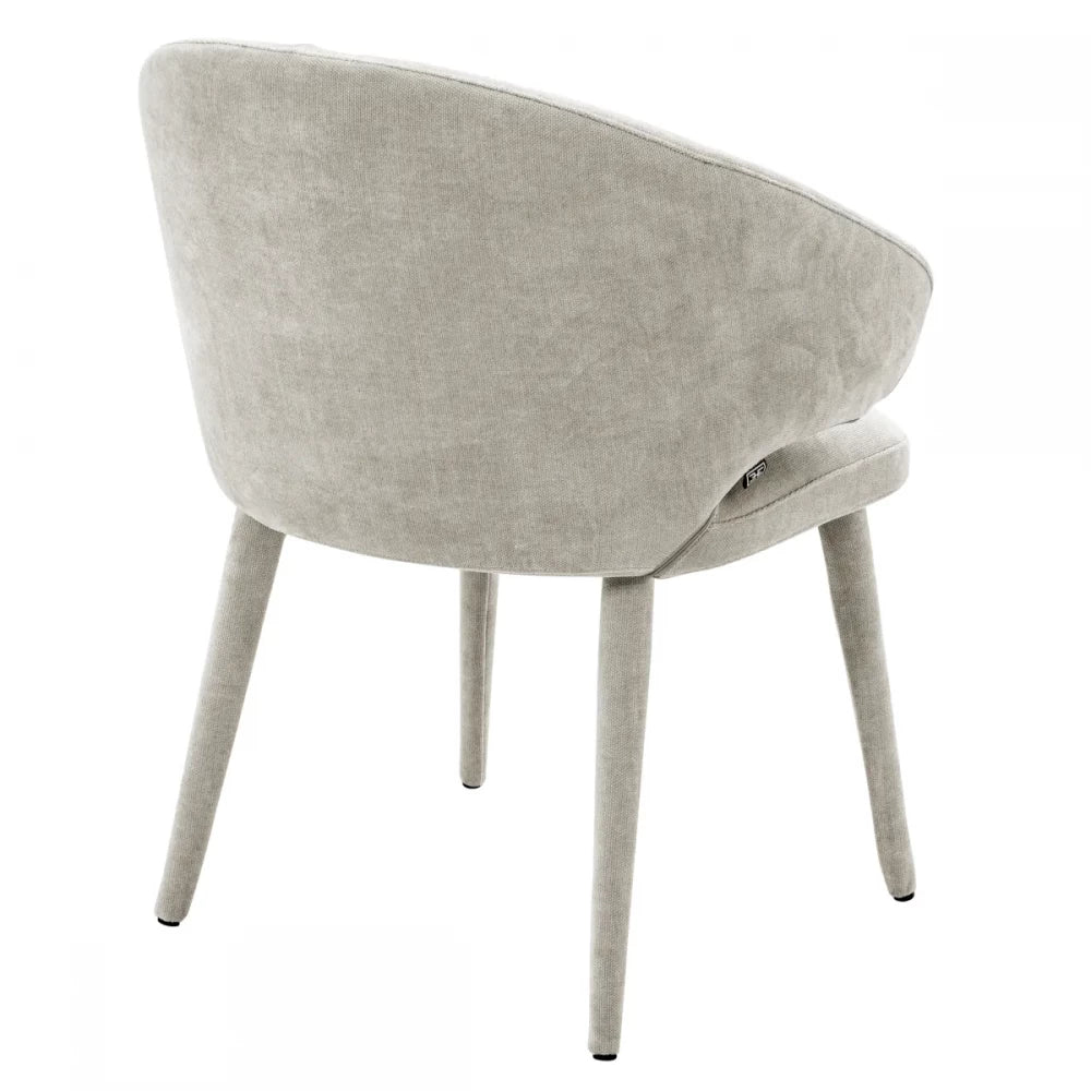 Scaun tapitat cu Stofa Bej nisip cu picioare din Metal tapitat Bej nisip H79xL62xA55cm Cardinale Eichholtz
