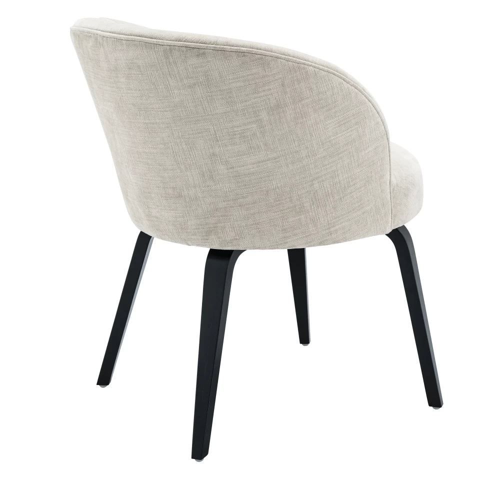 Scaun tapitat cu Stofa Bej cu picioare din Metal Negru H75xL63xA63cm Vichy Eichholtz