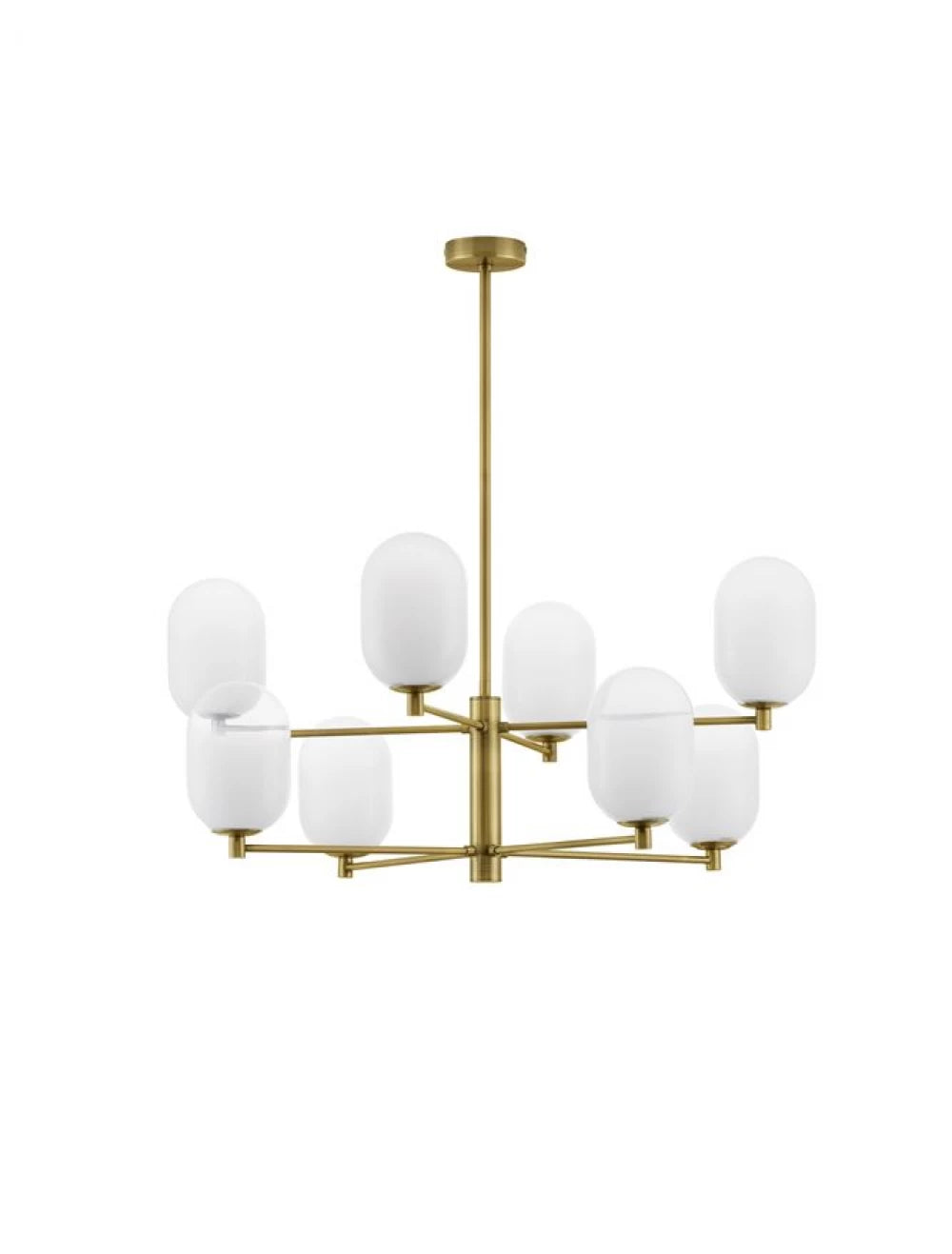 Candelabru structura din Metal Auriu si abajur din Sticla Alb H77xL80cm IP20 BALOR