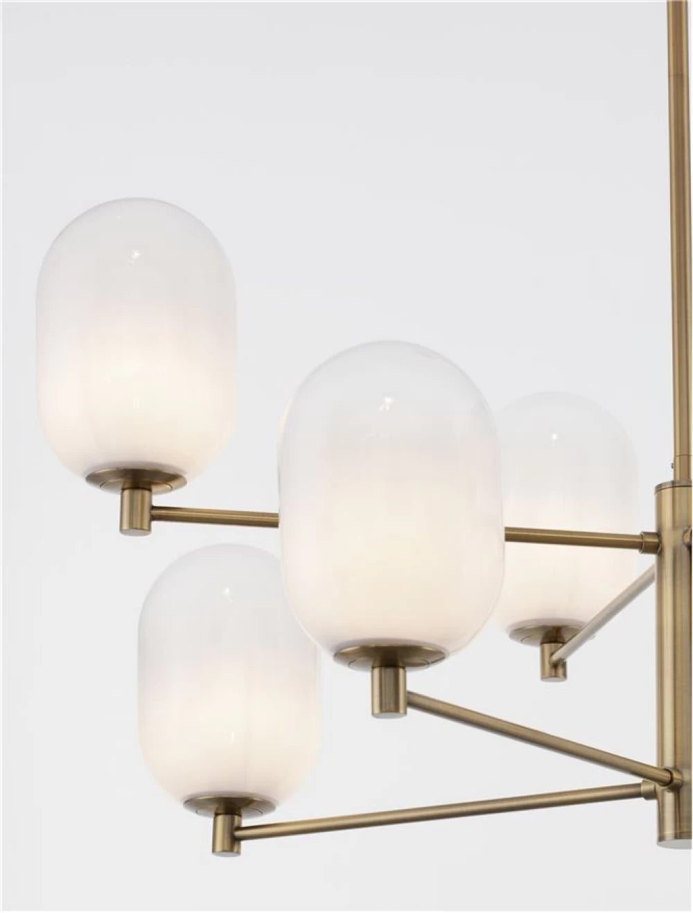 Candelabru structura din Metal Auriu si abajur din Sticla Alb H77xL80cm IP20 BALOR