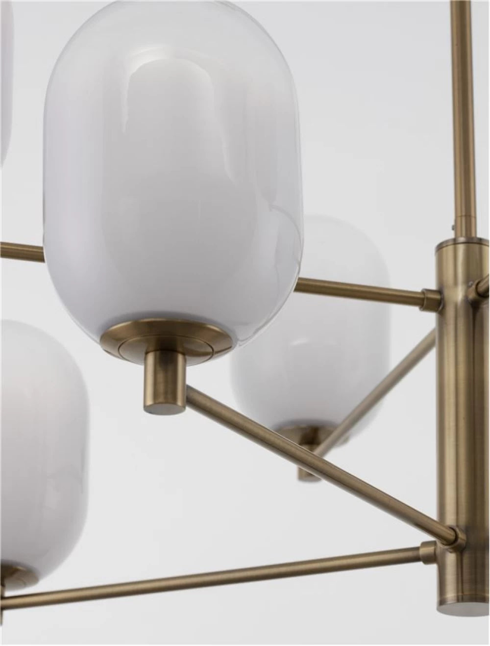 Candelabru structura din Metal Auriu si abajur din Sticla Alb H77xL80cm IP20 BALOR