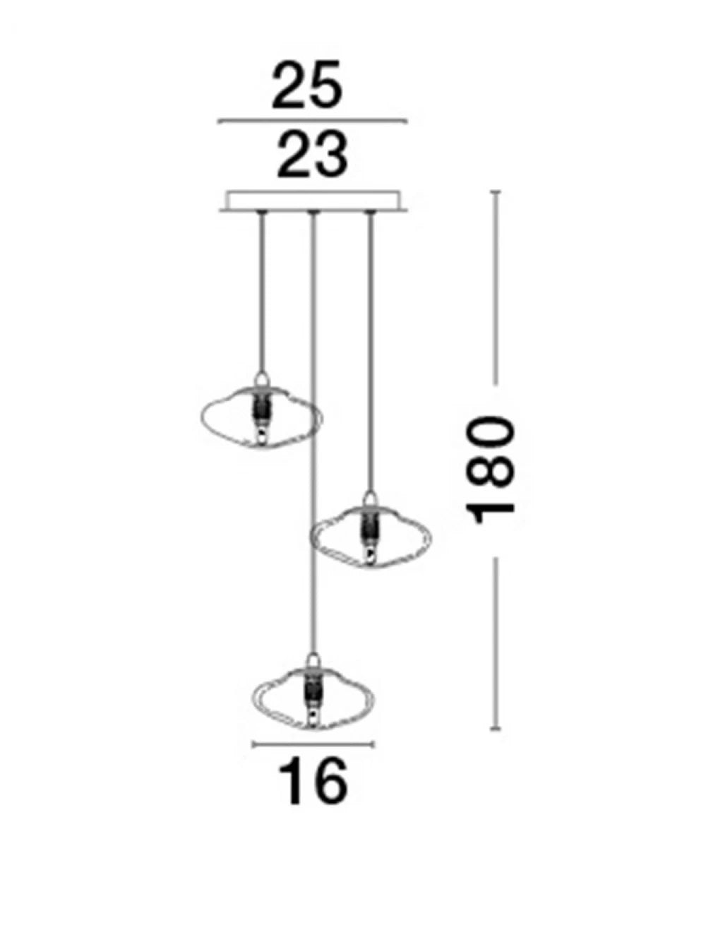 Candelabru structura din Metal Auriu si abajur din Sticla Transparent H180xL25cm IP20 KING