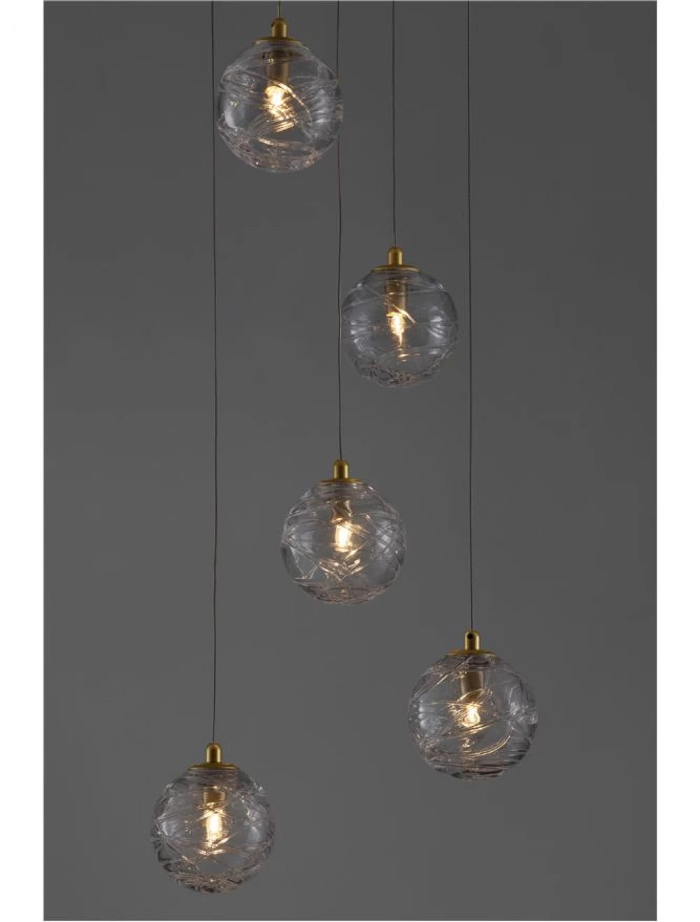 Candelabru structura din Metal Auriu si abajur din Sticla Transparent H180xL35cm IP20 COEN
