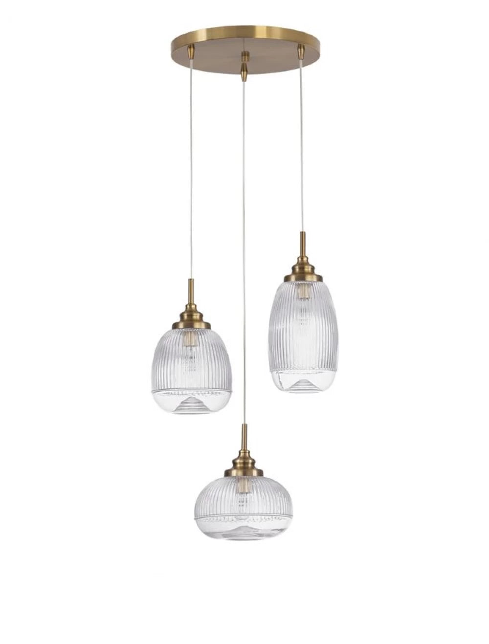 Candelabru structura din Metal Auriu si abajur din Sticla Transparent H120xL49cm IP20 MOND