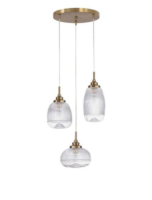 Candelabru structura din Metal Auriu si abajur din Sticla Transparent H120xL49cm IP20 MOND