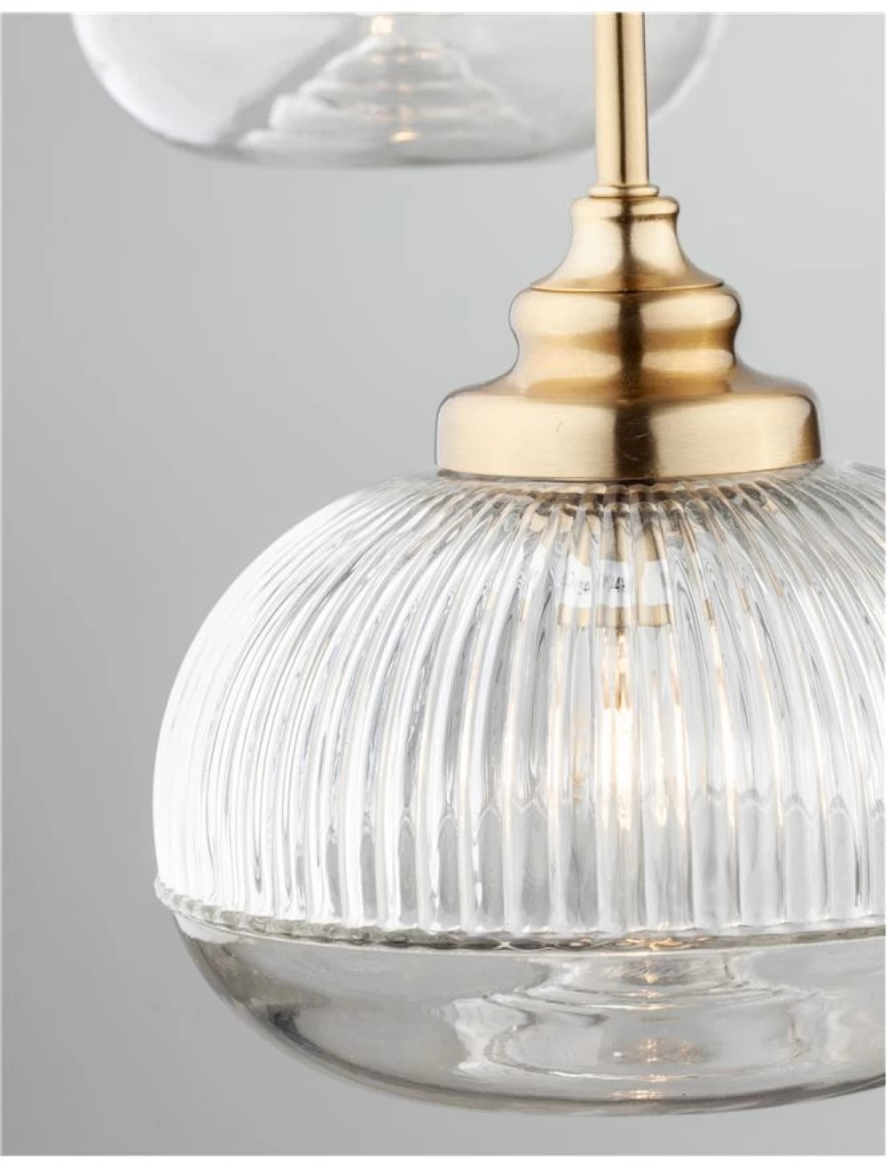 Candelabru structura din Metal Auriu si abajur din Sticla Transparent H120xL49cm IP20 MOND