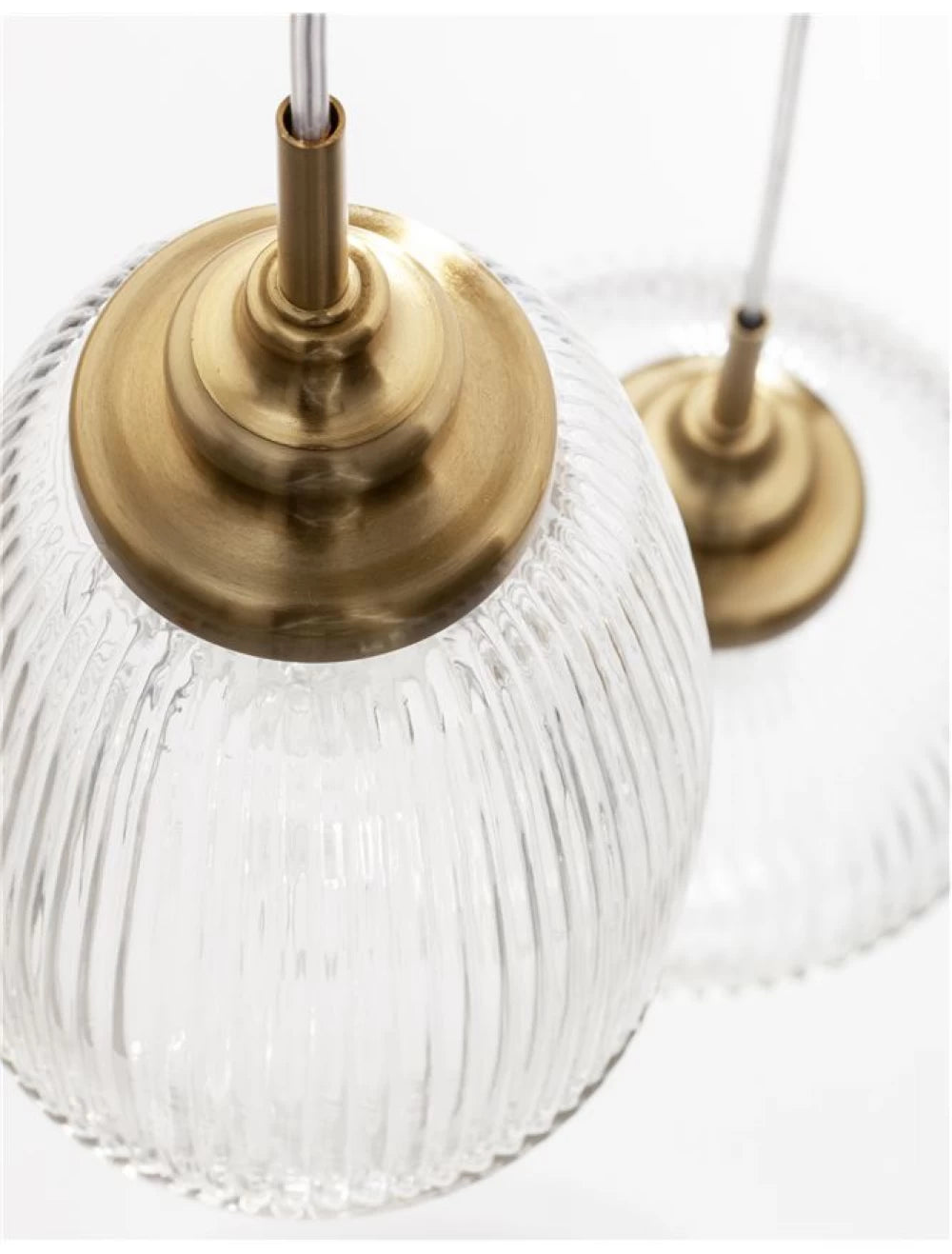 Candelabru structura din Metal Auriu si abajur din Sticla Transparent H120xL49cm IP20 MOND