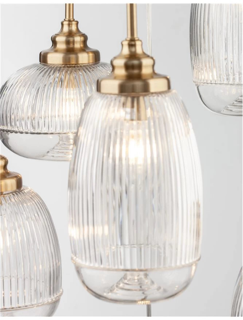 Candelabru structura din Metal Auriu si abajur din Sticla Transparent H120xL51cm IP20 MOND