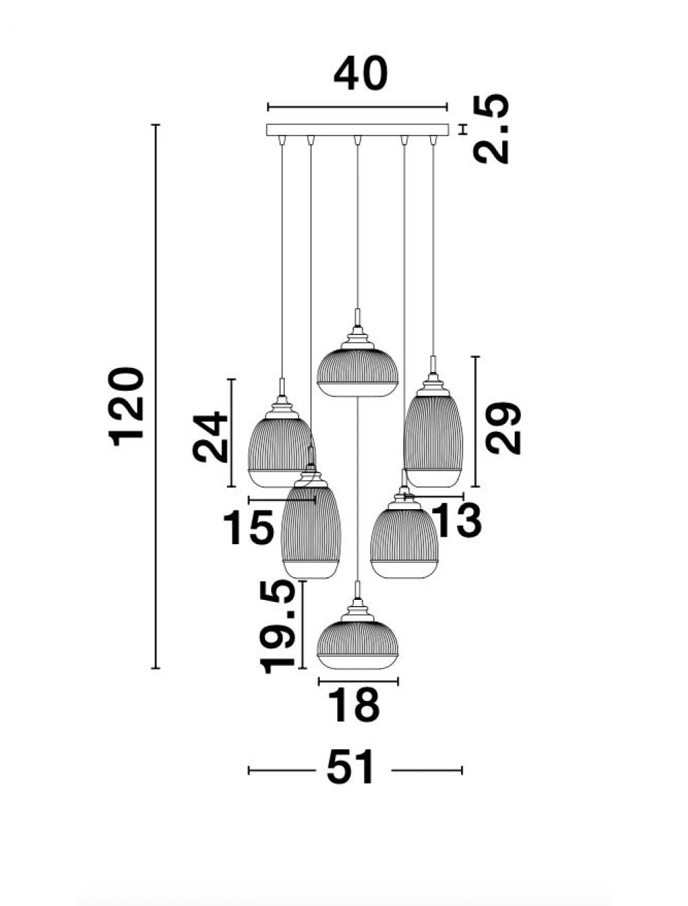 Candelabru structura din Metal Auriu si abajur din Sticla Transparent H120xL51cm IP20 MOND