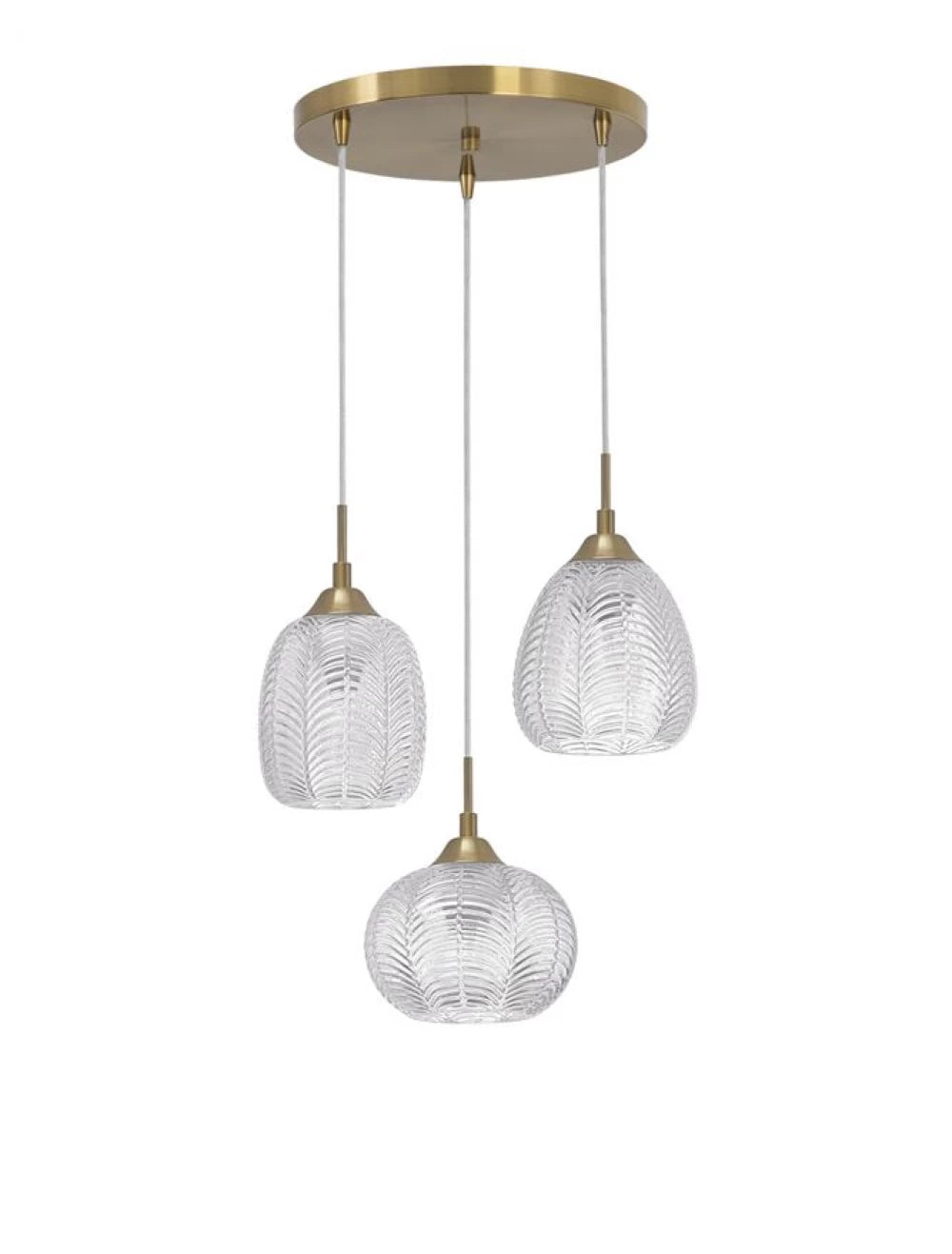 Candelabru structura din Metal Auriu si abajur din Sticla Transparent H120xL39cm IP20 VARIO
