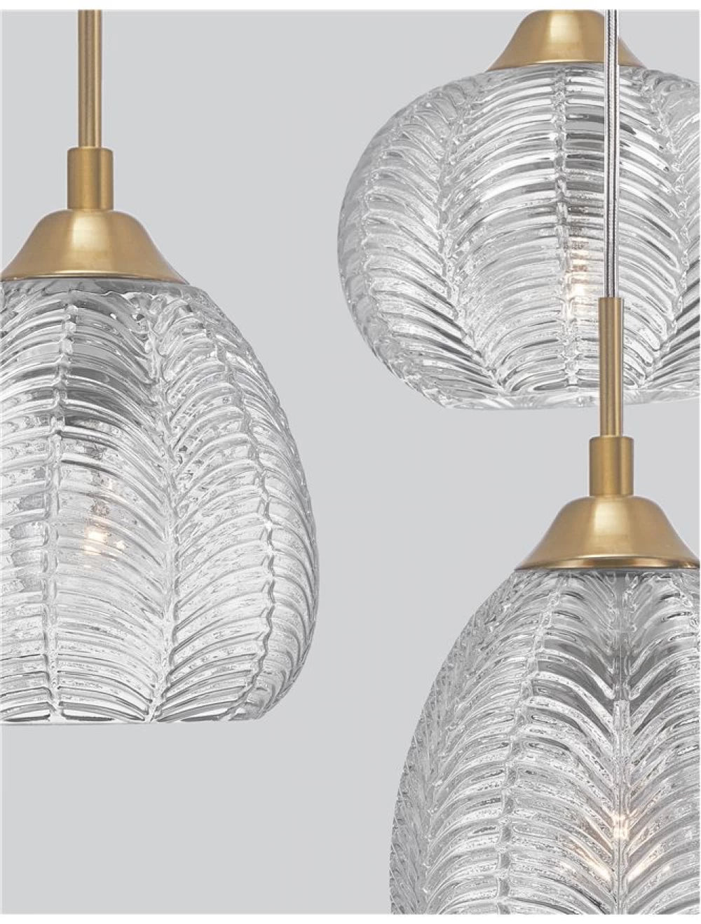 Candelabru structura din Metal Auriu si abajur din Sticla Transparent H120xL39cm IP20 VARIO