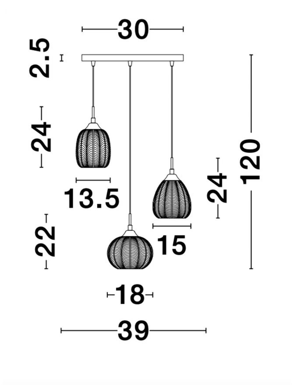 Candelabru structura din Metal Auriu si abajur din Sticla Transparent H120xL39cm IP20 VARIO