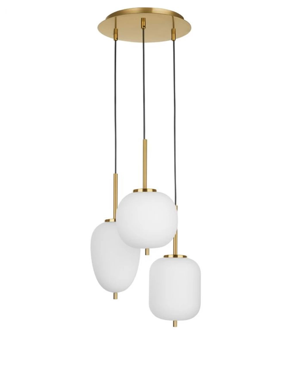 Candelabru structura din Metal Auriu si abajur din Sticla Alb H120xL30cm IP20 LATO