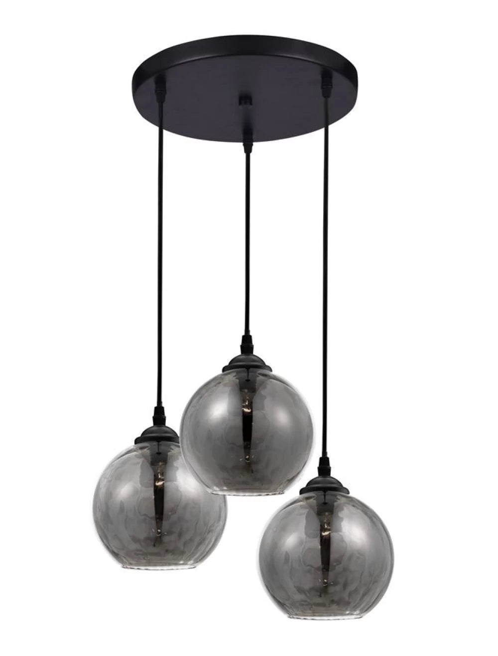 Candelabru structura din Metal Negru si abajur din Sticla Fumuriu H120xL30cm IP20 ADELINA