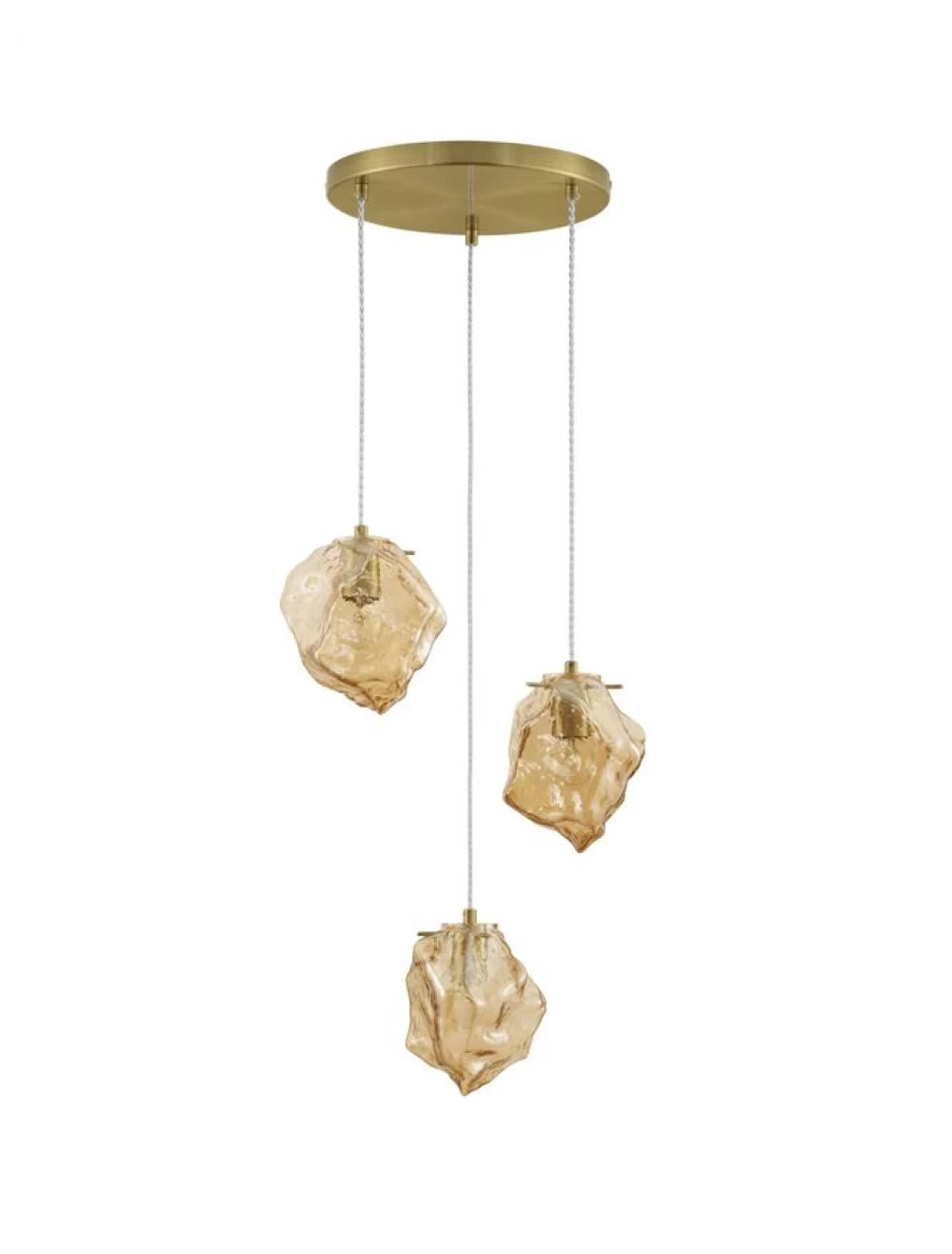 Candelabru structura din Metal Auriu si abajur din Sticla Auriu Amber H120xL40cm IP20 ODELLE
