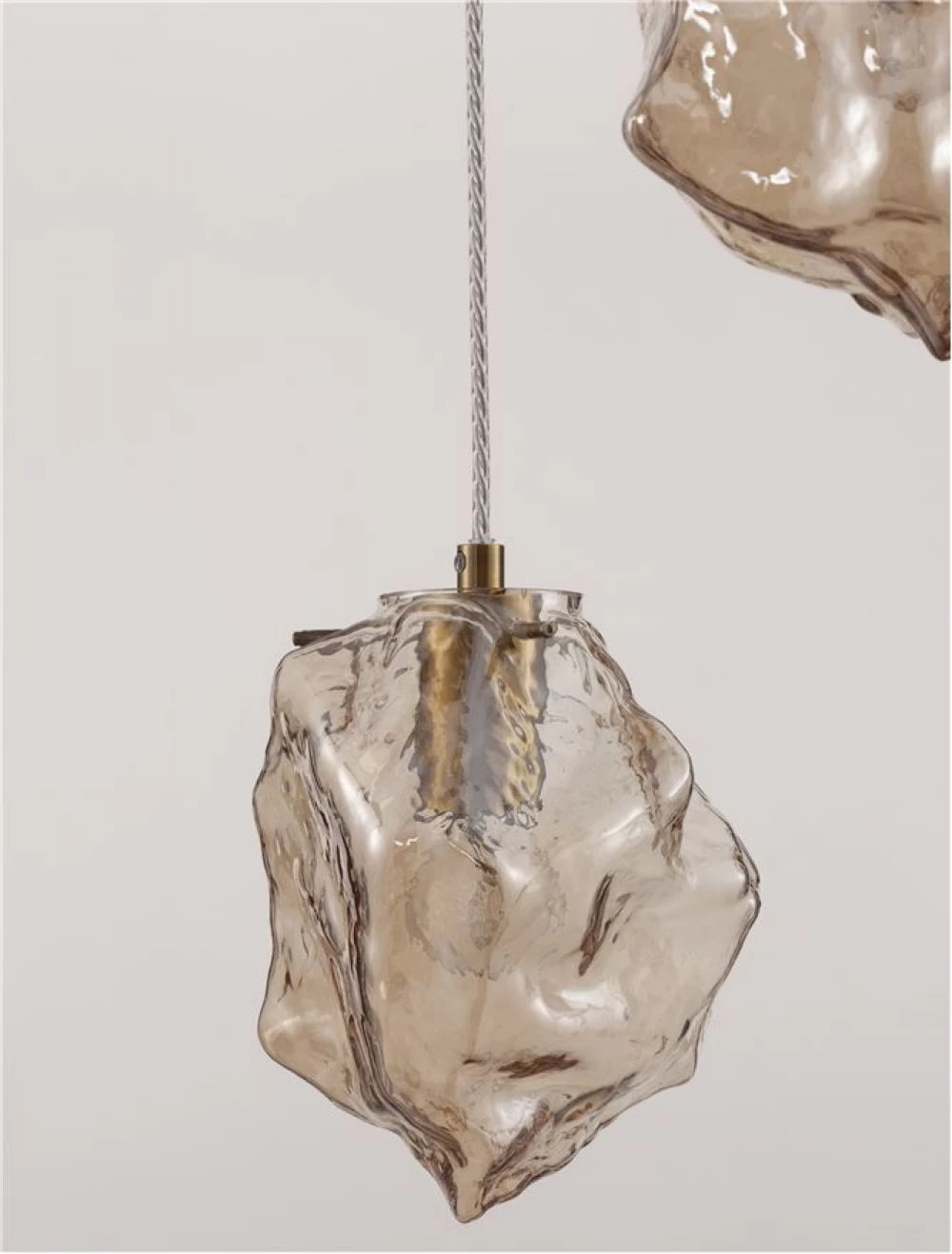 Candelabru structura din Metal Auriu si abajur din Sticla Auriu Amber H120xL40cm IP20 ODELLE