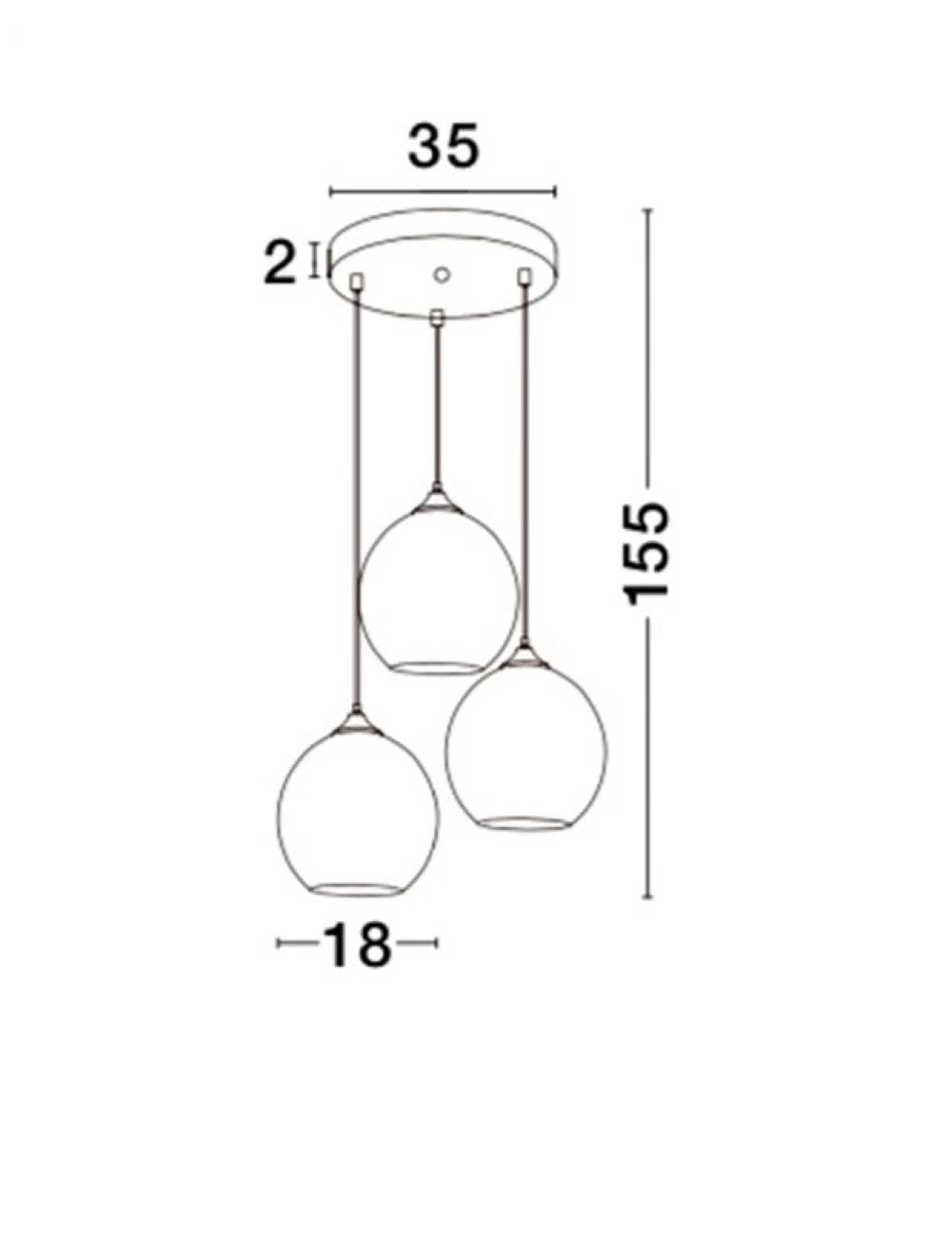 Candelabru structura din Metal Negru si abajur din Sticla Cupru H155xL35cm IP20 BLAZE
