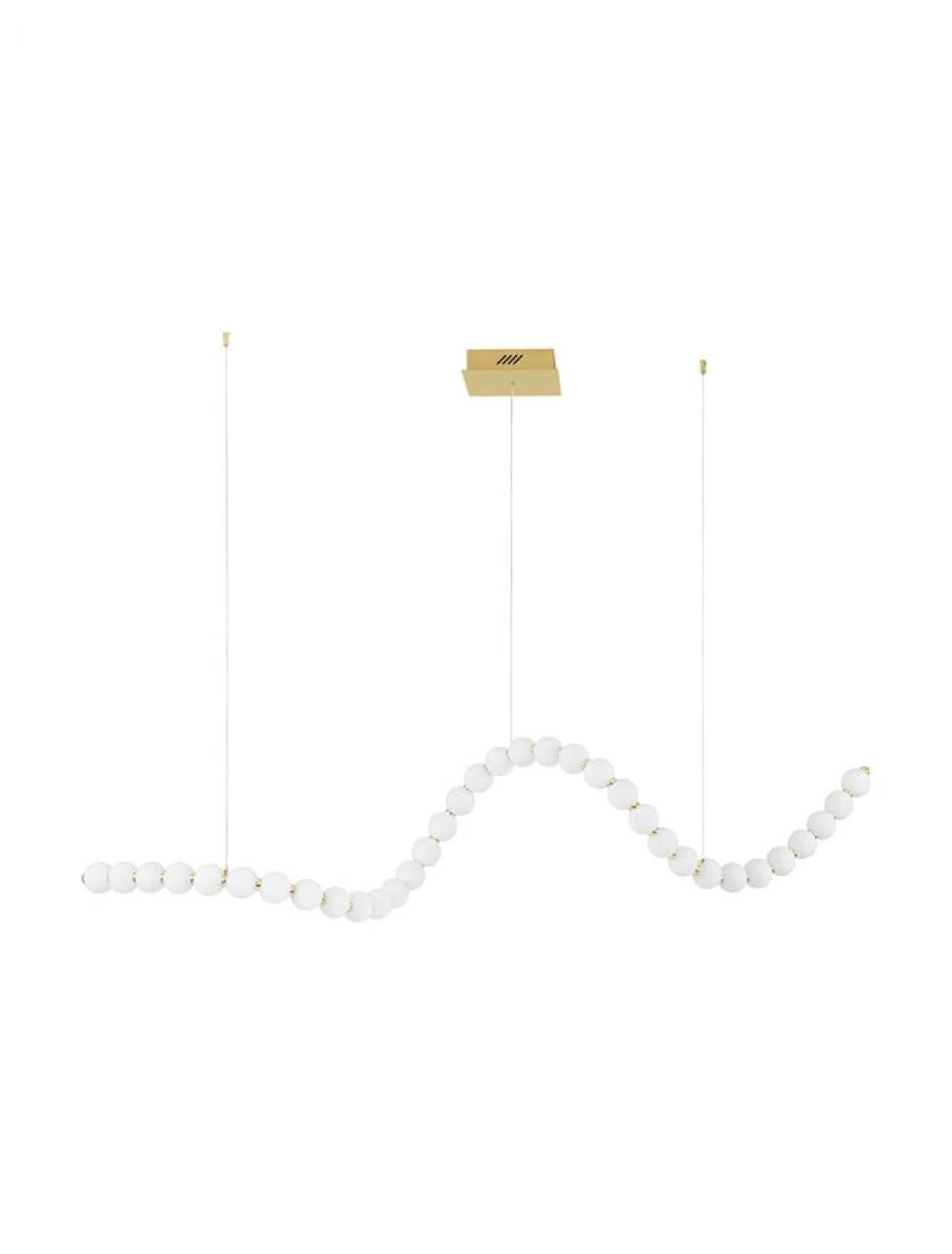 Lustra structura din Metal Auriu si abajur din Sticla Alb H200xL167cm IP20 98W 5563lm 3000k PERLA