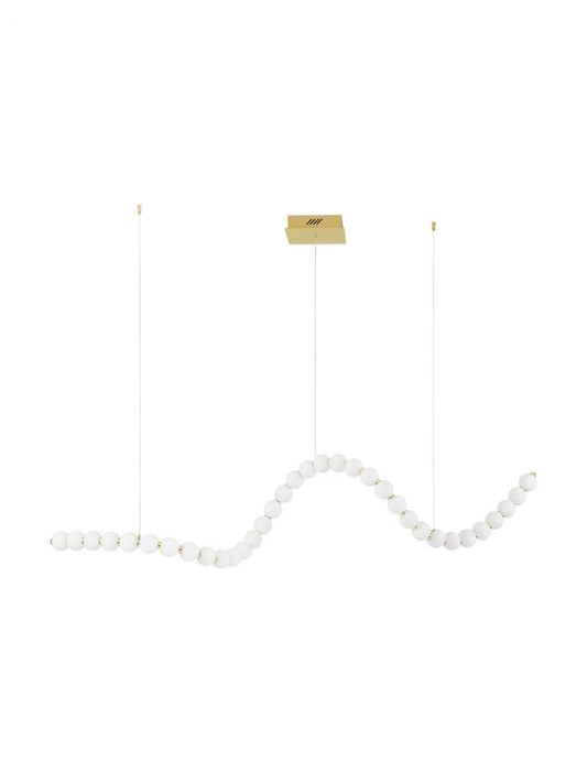 Lustra structura din Metal Auriu si abajur din Sticla Alb H200xL167cm IP20 98W 5563lm 3000k PERLA