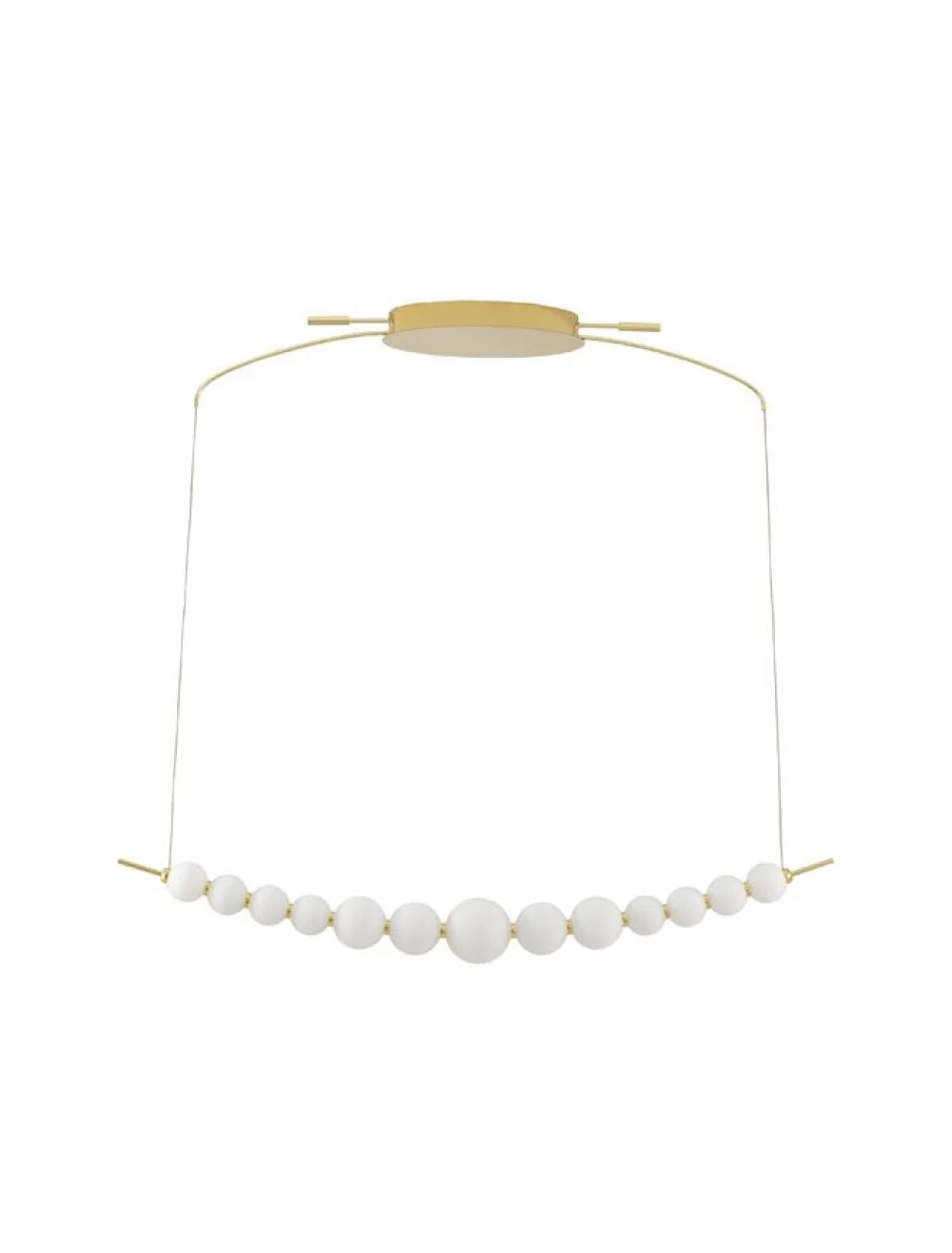 Lustra structura din Metal Auriu si abajur din Sticla Alb H120xL109cm IP20 28W 2686lm 3000k PERLA