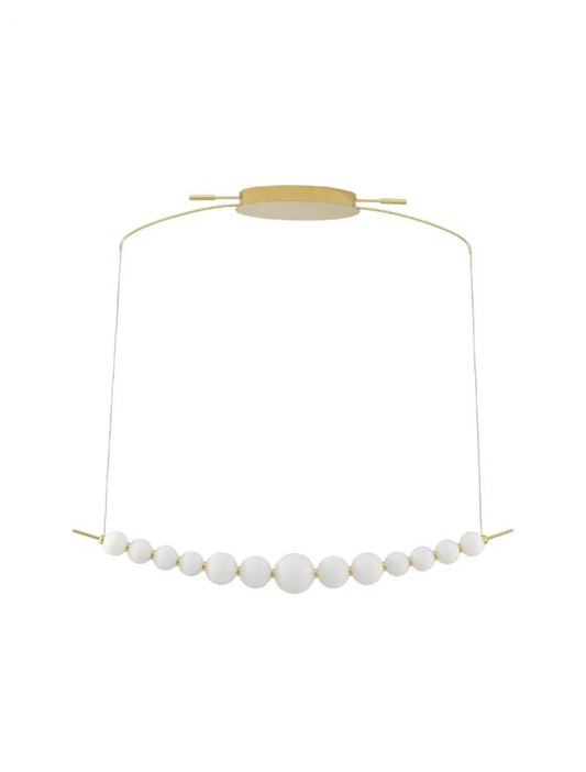 Lustra structura din Metal Auriu si abajur din Sticla Alb H120xL109cm IP20 28W 2686lm 3000k PERLA