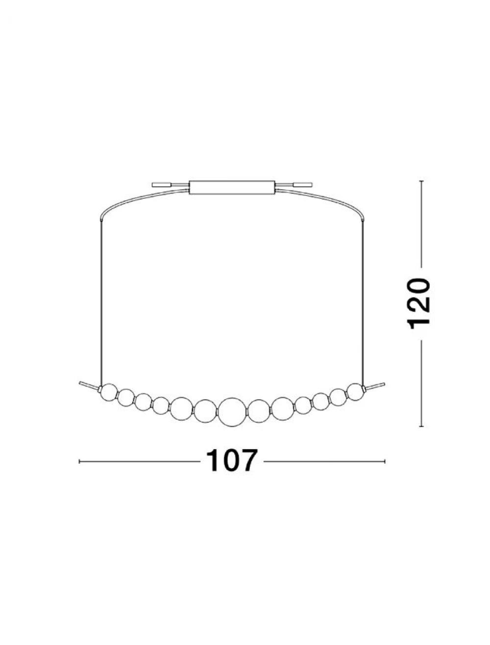 Lustra structura din Metal Auriu si abajur din Sticla Alb H120xL109cm IP20 28W 2686lm 3000k PERLA