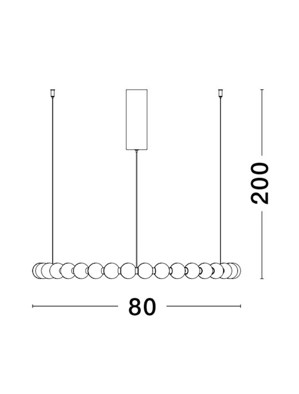 Lustra structura din Metal Auriu si abajur din Sticla Alb H200xL80cm IP20 72W 6492lm 3000k PERLA