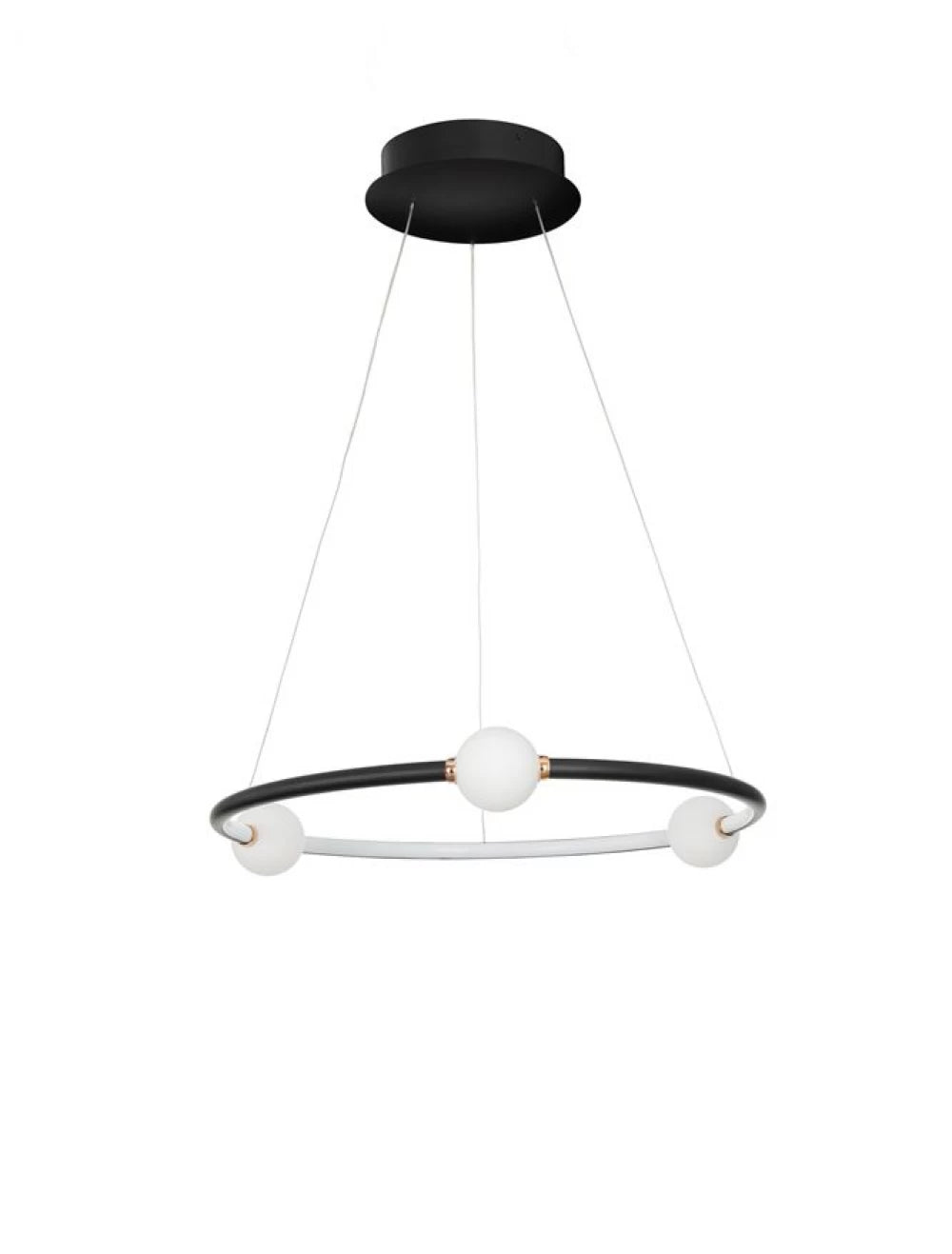 Lustra structura din Aluminiu Negru si abajur din Sticla Alb H120xL64cm IP20 37W 3812lm 3000k CELIA