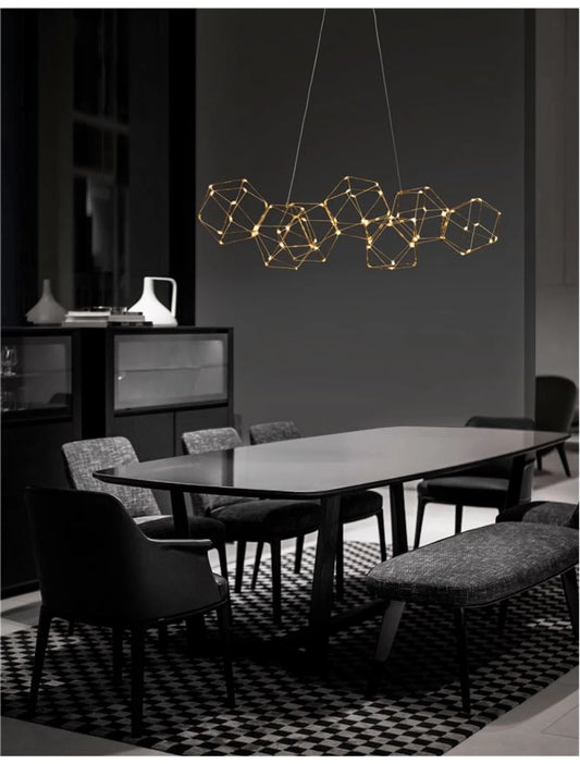 Lustra din Metal Auriu H120xL108cm IP20 33W 2711lm 3000k NEBULA