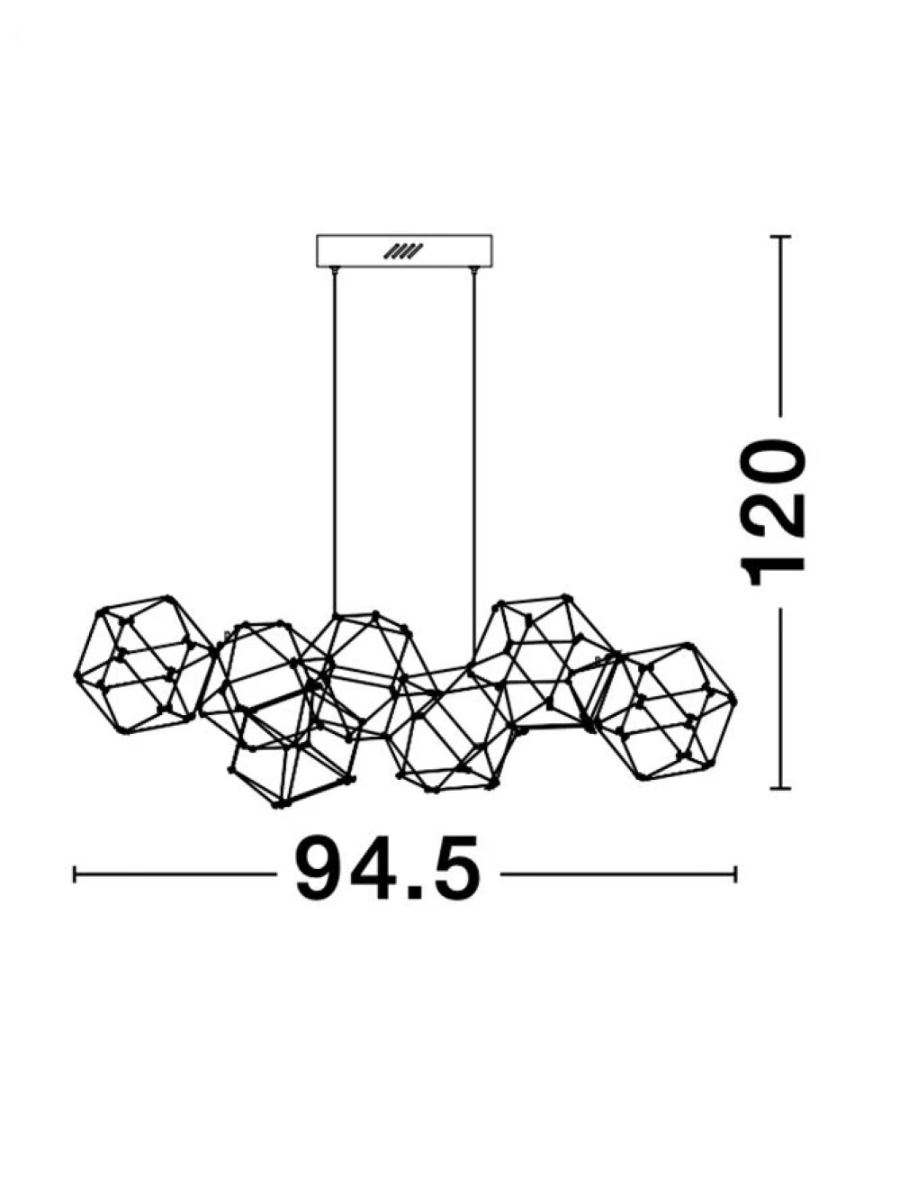 Lustra din Metal Auriu H120xL108cm IP20 33W 2711lm 3000k NEBULA