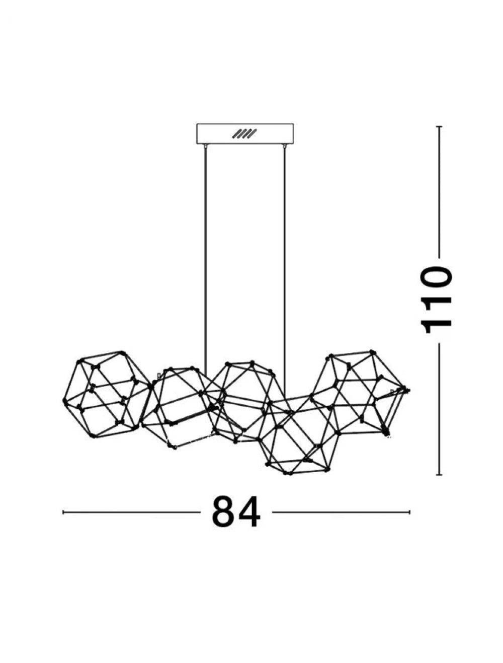 Lustra din Metal Auriu H110xL84cm IP20 21W 1822lm 3000k NEBULA