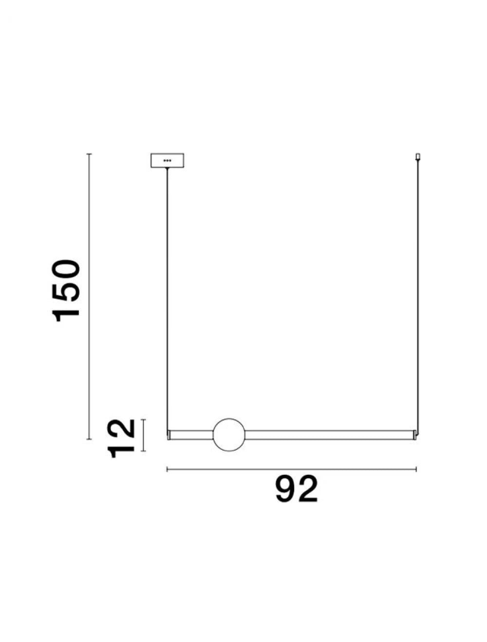 Lustra structura din Aluminiu Auriu si abajur din Acrilic Alb H150xL92cm IP20 11W 693lm 3000k NEUTRON