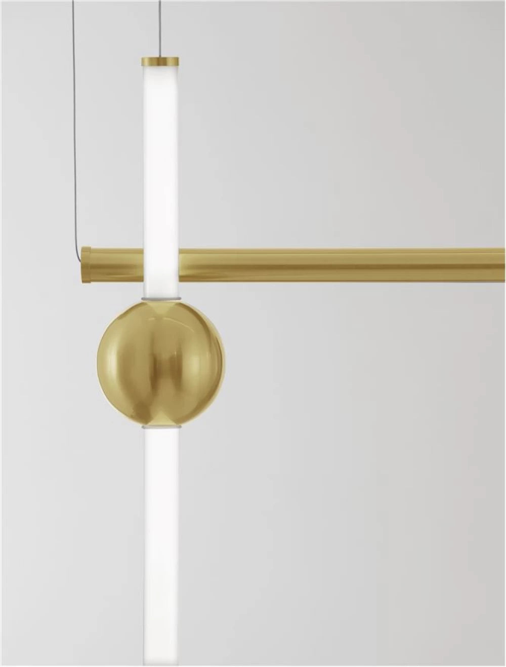 Lustra structura din Aluminiu Auriu si abajur din Acrilic Alb H200xL109cm IP20 59W 3687lm 3000k NEUTRON